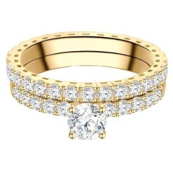 Trilani Pierscionek aus Sterling Silber in Gelbgold mit Zirkonia Pierścionki 1 ct Damski. Białe pierścionki damskie Trilani, z cyrkonią, pozłacane. Za 379.99 zł.