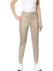 Heine Spodnie chino w kolorze beżowym rozmiar: 42. Brązowe spodnie materiałowe damskie Heine, bez wzorów. Za 91.77 zł.