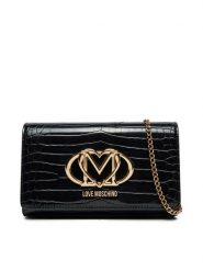LOVE MOSCHINO Torebka JC4047PP1MLE100A Czarny. Czarne torebki wieczorowe damskie Love Moschino, bez wzorów, ze skóry, bez dodatków. Za 389.99 zł.