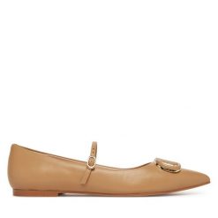 Baleriny TWINSET. Brązowe balerinki damskie Twinset, bez wzorów. Za 539.99 zł.