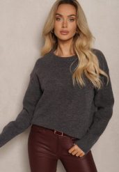 Szary Sweter z Domieszką Wełny Torissia. Szare swetry klasyczne damskie Renee, z wełny, bez kołnierzyka. Za 139.99 zł.