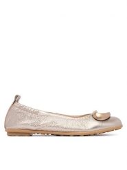 Hispanitas Baleriny HV263931 C002 Złoty. Żółte balerinki damskie Hispanitas, bez wzorów, ze skóry. Za 479.99 zł.