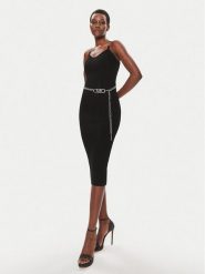 MICHAEL Michael Kors Sukienka dzianinowa MS381MK33D Czarny Slim Fit. Czarne sukienki damskie MICHAEL Michael Kors, bez wzorów, z dzianiny, bez ramiączek. Za 899.99 zł.