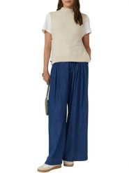 S.Oliver Bezrękawnik w kolorze beżowym rozmiar: 44. Brązowe swetry klasyczne damskie S.Oliver, s, z wełny, bez kołnierzyka. Za 104.99 zł.