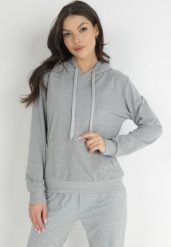 Szara Bluza Anitta. Szare bluzy damskie Born2be, l, bez wzorów, bez kaptura. Za 39.99 zł.