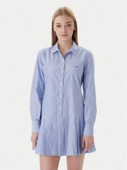 Tommy Jeans Sukienka koszulowa Party DW0DW22635 Niebieski Regular Fit. Niebieskie sukienki damskie Tommy Jeans, bez wzorów, z bawełny, bez ramiączek. Za 529.99 zł.