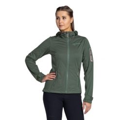 Damska kurtka softshell Kilpi BELTRA-W. Zielone kurtki sportowe damskie Kilpi, xs, bez wzorów, z softshellu, bez kaptura. Za 370.41 zł.