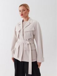 Calvin Klein Płaszcz przejściowy K20K205882 Écru Regular Fit. Płaszcze damskie Calvin Klein, bez wzorów, z syntetyku, bez kaptura. Za 1,899.00 zł.
