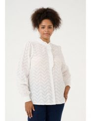 KAFFE curve Bluzka w kolorze białym rozmiar: 46. Białe bluzki damskie KAFFE curve, bez wzorów, z bawełny, bez kołnierzyka, bez ramiączek. Za 78.99 zł.