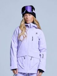 Kurtka narciarska - Damska - Hardshell - Freeride 3L - Liliowa. Fioletowe kurtki damskie POEDERBAAS, na zimę, l, bez wzorów, z hardshellu, z kapturem. Za 1,371.22 zł.