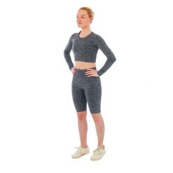 Damski zestaw sportowy Xtreme - krótkie spodenki + sportowy Croptop - Antracyt. Szare obuwie sportowe damskie XTREME SOCKSWEAR, xl, bez wzorów, na fitness i siłownię. Za 177.99 zł.