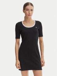 Calvin Klein Jeans Sukienka codzienna LV047F224G Czarny Slim Fit. Czarne sukienki damskie Calvin Klein Jeans, bez wzorów, z bawełny, bez ramiączek. Za 329.99 zł.