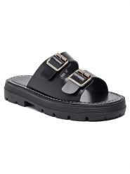 Sixth Sens Klapki w kolorze czarnym rozmiar: 37. Czarne klapki damskie Sixth Sens, bez wzorów, z otwartym noskiem, bez obcasa, na platformie, bez zapięcia. Za 92.64 zł.