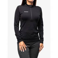Bluza damska bez kaptura Mammut Aenergy ML Half Zip Pull. Czarne bluzy damskie Mammut, na zimę, xs, bez wzorów, bez kaptura. Za 489.85 zł.