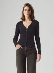 Levi's Kardigan w kolorze czarnym rozmiar: L. Czarne kardigany damskie Levi's, l, bez wzorów, ze splotem. Za 100.45 zł.