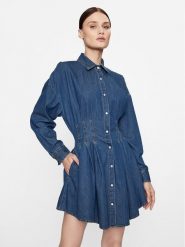 Hugo Sukienka jeansowa Kisitra 50499167 Niebieski Regular Fit. Niebieskie sukienki damskie Hugo, bez wzorów, z bawełny, bez ramiączek. Za 949.99 zł.