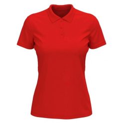 Damska Koszulka Polo Lux. Czerwone koszulki damskie Stedman, bez wzorów, bez kołnierzyka, bez ramiączek. Za 78.99 zł.