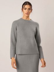 APART Sweter w kolorze szarym rozmiar: 40/42. Szare swetry klasyczne damskie Apart, z kaszmiru, bez kołnierzyka. Za 201.08 zł.