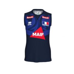 Koszulka bez rękawów domowa damska Francja 2025/26. Niebieskie koszulki damskie ERREA, bez wzorów, bez kołnierzyka, bez ramiączek. W wyprzedaży za 235.50 zł.