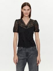 Morgan Bluzka 241-DOULI Czarny Regular Fit. Czarne bluzki damskie Morgan, xs, bez wzorów, z syntetyku, bez kołnierzyka, bez ramiączek. W wyprzedaży za 129.99 zł.