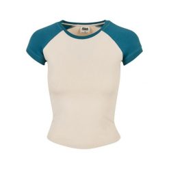 Damska Koszulka Z Krótkim Rękawem W Stylu Retro. Białe koszulki damskie Urban Classics, s, bez wzorów, bez kołnierzyka, bez ramiączek. Za 85.99 zł.