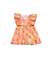 Abel & Lula Sukienka letnia 5020 Pomarańczowy Regular Fit. Brązowe sukienki dziewczęce Abel & Lula, bez wzorów, z syntetyku, bez ramiączek, proste. Za 289.99 zł.