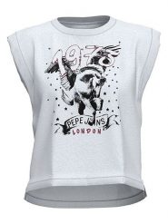 Pepe Jeans Koszulka w kolorze białym rozmiar: S. Białe koszulki damskie Pepe Jeans, s, bez wzorów, z bawełny, bez kołnierzyka, bez ramiączek. Za 96.60 zł.
