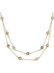 DIAMOND & CO Złoty naszyjnik "Colormix" z kamieniami szlachetnymi - dł. 42 cm rozmiar: onesize. Żółte naszyjniki damskie Diamond & Co, z ametystem, złote. Za 2,152.46 zł.