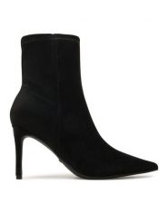 Guess Botki Richery2 FLFRY2 ESU10 Czarny. Czarne botki damskie Guess, ze skóry, bez obcasa, na szpilce, bez zapięcia. Za 759.99 zł.