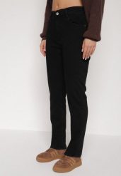 Czarne Bawełniane Jeansy Skinny z Regularnym Stanem Sewnela. Czarne jeansy damskie Born2be, plus size. Za 109.99 zł.