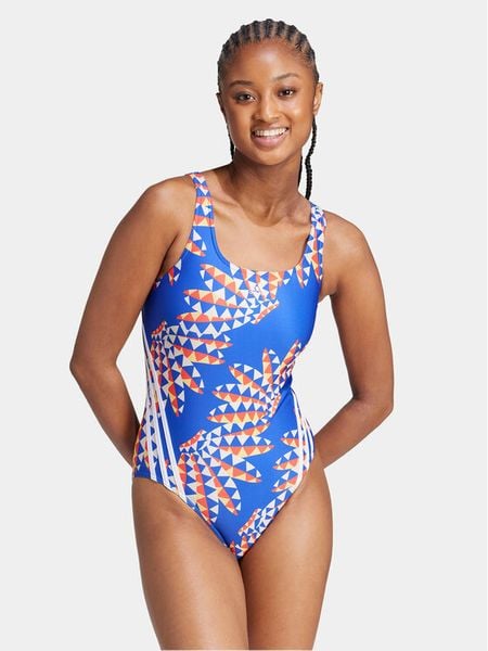 Adidas Strój kąpielowy FARM Rio 3-Stripes IR6228 Niebieski Regular Fit. Niebieskie stroje jednoczęściowe Adidas, bez wzorów, z syntetyku. Za 169.99 zł.