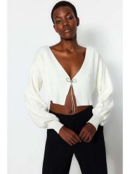 Trendyol Kardigan w kolorze białym rozmiar: S. Białe kardigany damskie Trendyol, s, bez wzorów. Za 81.45 zł.