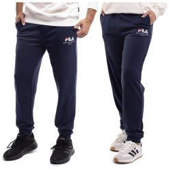 Spodnie Dresowe Unisex Fila Sportowe Dresy Treningowe Bawełniane. Niebieskie spodnie sportowe damskie Fila, m, bez wzorów, z bawełny. Za 184.00 zł.