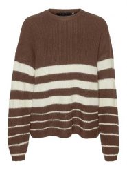 Vero Moda Sweter w kolorze brązowo-kremowym rozmiar: M. Brązowe swetry klasyczne damskie Vero Moda, m, ze splotem, bez kołnierzyka. Za 120.95 zł.