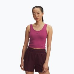 Koszulka Under Armour Vanish Seamless Tank. Czerwone koszulki damskie Under Armour, bez wzorów, bez kołnierzyka, bez ramiączek. Za 169.99 zł.