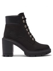 Timberland Botki Allington Heights 6In TB0A5Y6C0151 Czarny. Czarne botki damskie Timberland, z nubiku, bez obcasa, na słupku, bez zapięcia. Za 579.99 zł.
