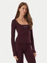 Guess Bluzka V6BP05 K6318 Bordowy Slim Fit. Czerwone bluzki damskie Guess, xl, z aplikacjami, z syntetyku, bez kołnierzyka, bez ramiączek. Za 234.99 zł.