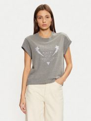Guess T-Shirt W5RI06 I3Z14 Szary Regular Fit. Szare t-shirty damskie Guess, s, z aplikacjami, z bawełny, bez kołnierzyka. Za 129.99 zł.