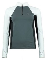 Peak Mountain Koszulka funkcyjna "Aflint" w kolorze biało-szarym rozmiar: L. Białe koszulki damskie Peak Mountain, l, bez wzorów, bez kołnierzyka, bez ramiączek. Za 122.38 zł.