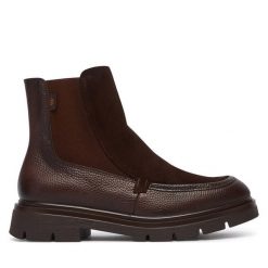 Botki Hispanitas. Brązowe botki damskie Hispanitas, bez obcasa, na płaskiej podeszwie, bez zapięcia. Za 739.99 zł.