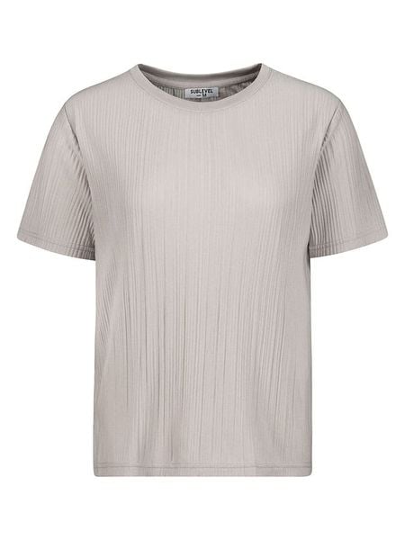 Sublevel Koszulka w kolorze beżowym rozmiar: L. Brązowe bluzki damskie Sublevel, l, bez wzorów, bez kołnierzyka, bez ramiączek. Za 47.94 zł.