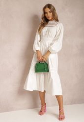 Biała Sukienka Diomime. Białe sukienki damskie Renee, z aplikacjami, z koronki, boho, bez ramiączek. W wyprzedaży za 203.99 zł.