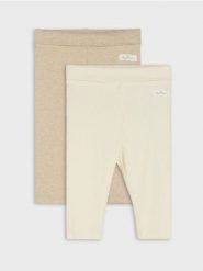 Bawełniane legginsy 2 pack - beżowy. Brązowe legginsy damskie Sinsay, l, bez wzorów, z bawełny. Za 19.99 zł.