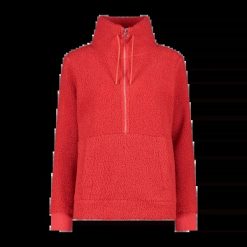 Bluza damska turystyczna CMP 32P3806. Czerwone bluzy damskie CMP, xs, bez wzorów, z polaru, bez kaptura. Za 283.50 zł.