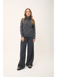 Just Cashmere Kaszmirowy golf w kolorze antracytowym rozmiar: M. Czarne golfy damskie Just Cashmere, m, bez wzorów, z kaszmiru, bez ramiączek. Za 413.99 zł.