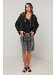 Lin Passion Lniana kurtka w kolorze czarnym rozmiar: 36/38. Czarne kurtki damskie Lin Passion, bez wzorów, ze lnu, bez kaptura. Za 121.99 zł.