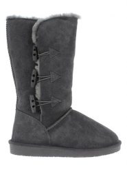 NICEBAY Skórzane kozaki zimowe "Meander" w kolorze ciemnoszarym rozmiar: 41. Szare kozaki damskie NICEBAY, na zimę, z materiału, bez obcasa, bez zapięcia. Za 260.99 zł.