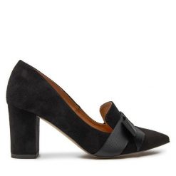 Półbuty R.Polański. Czarne czółenka damskie R.Polański, bez wzorów, bez obcasa, na obcasie, bez zapięcia. Za 279.99 zł.