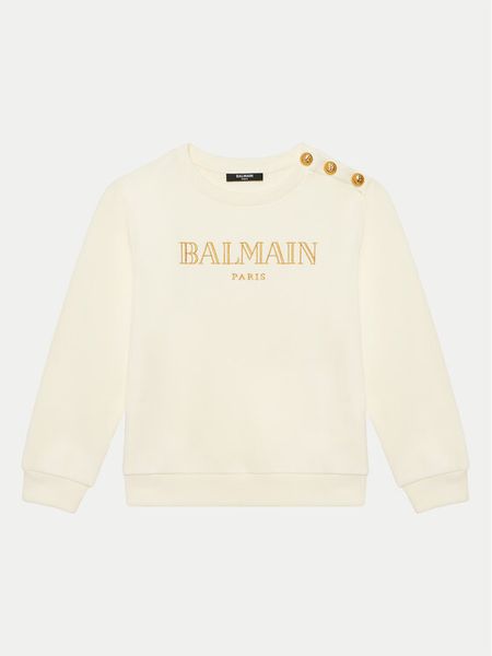 Balmain Bluza BV4B10-Z0081 102 Écru Regular Fit. Bluzy dziewczęce Balmain, bez wzorów, z bawełny, bez ramiączek, bez kaptura. Za 1,099.00 zł.