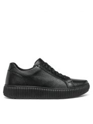 Geox Sneakersy D Graisy D46XFA 00046 C9999 Czarny. Czarne obuwie sportowe damskie Geox, ze skóry, bez zapięcia. Za 389.99 zł.
